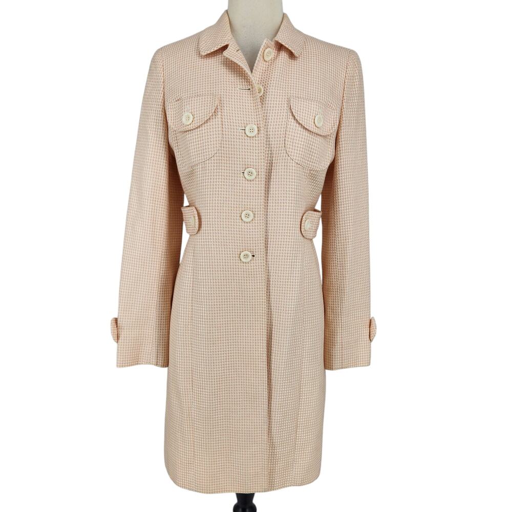 SALE Ann Taylor LOFT Herringbone Cotton Knit Trench Dress Coat Women's Size 4